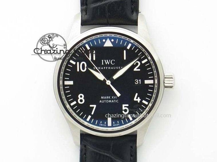 MIROTIME 0501 Mark XVI 1:1 Best Edition MK Maker SS Black Dial A2892 On Black Leather Strap Chic 7371